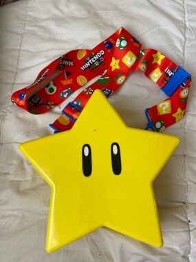 Nintendo Yellow Star Shoulder Bag with Red Super Mario Strap